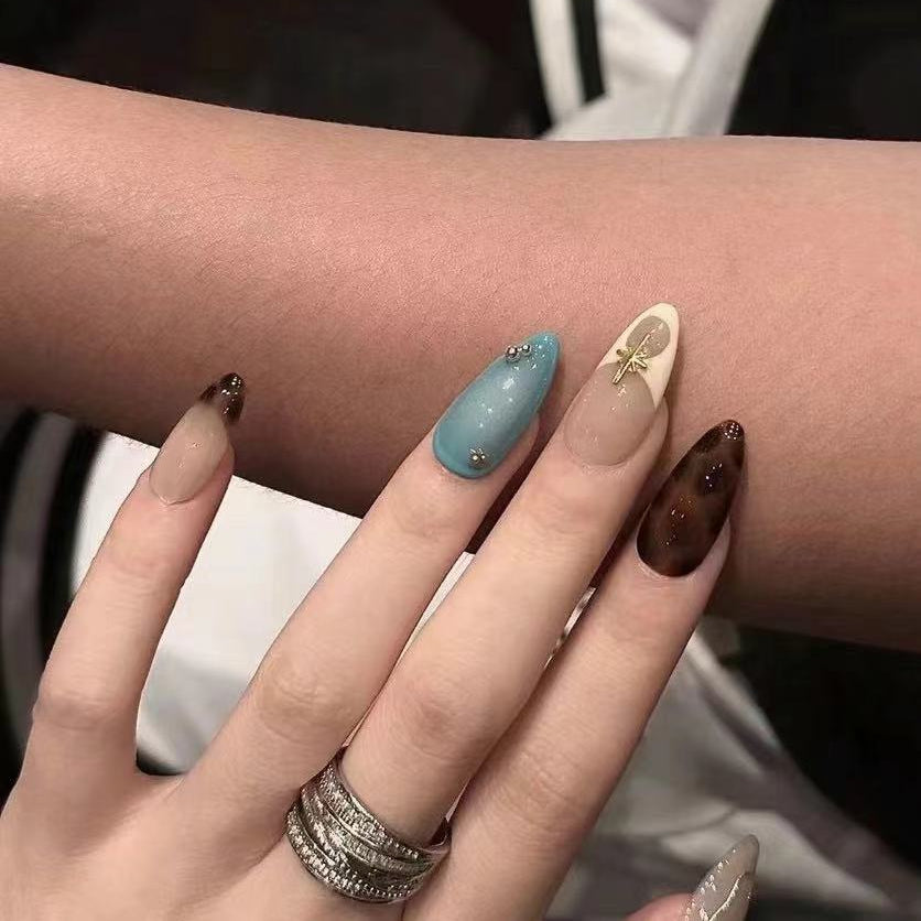 10 PCS/Set Handmade Salon-Grade Gel Press-On Nails AW1237