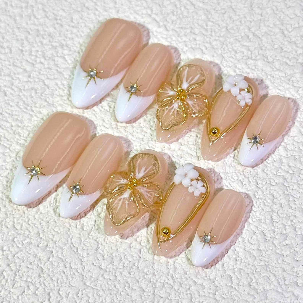 10 PCS/Set Handmade Salon-Grade Gel Press-On Nails AW1239