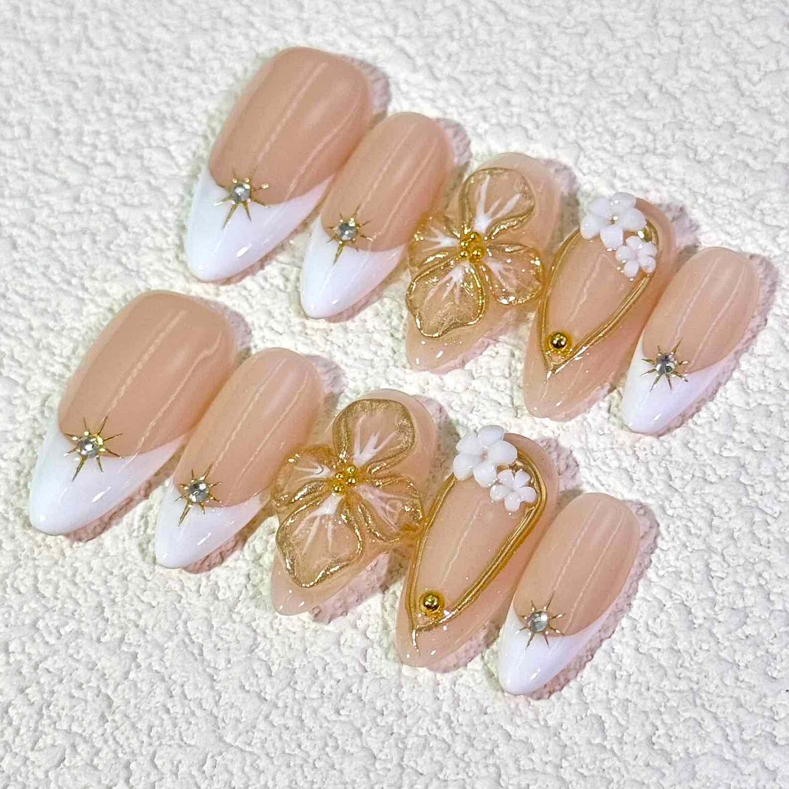 10 PCS/Set Handmade Salon-Grade Gel Press-On Nails AW1239