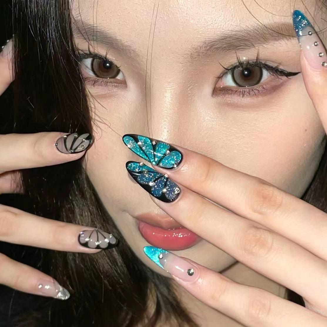 10 PCS/Set Handmade Salon-Grade Gel Press-On Nails AW1252