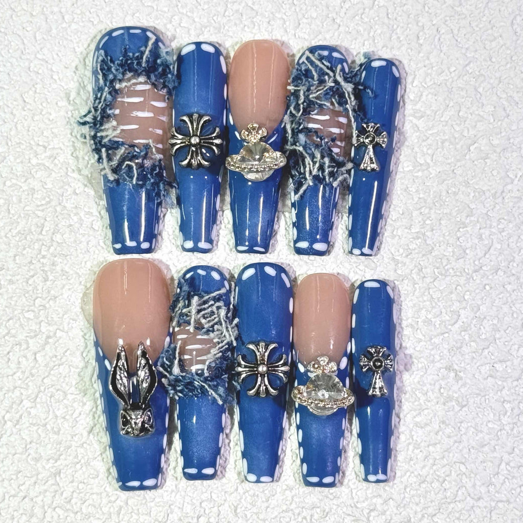 10 PCS/Set Handmade Salon-Grade Gel Press-On Nails AW1279