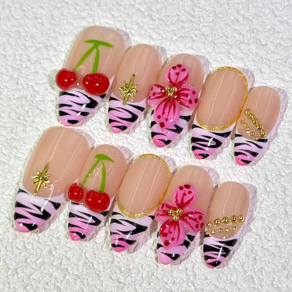 10 PCS/Set Handmade Salon-Grade Gel Press-On Nails AW1290