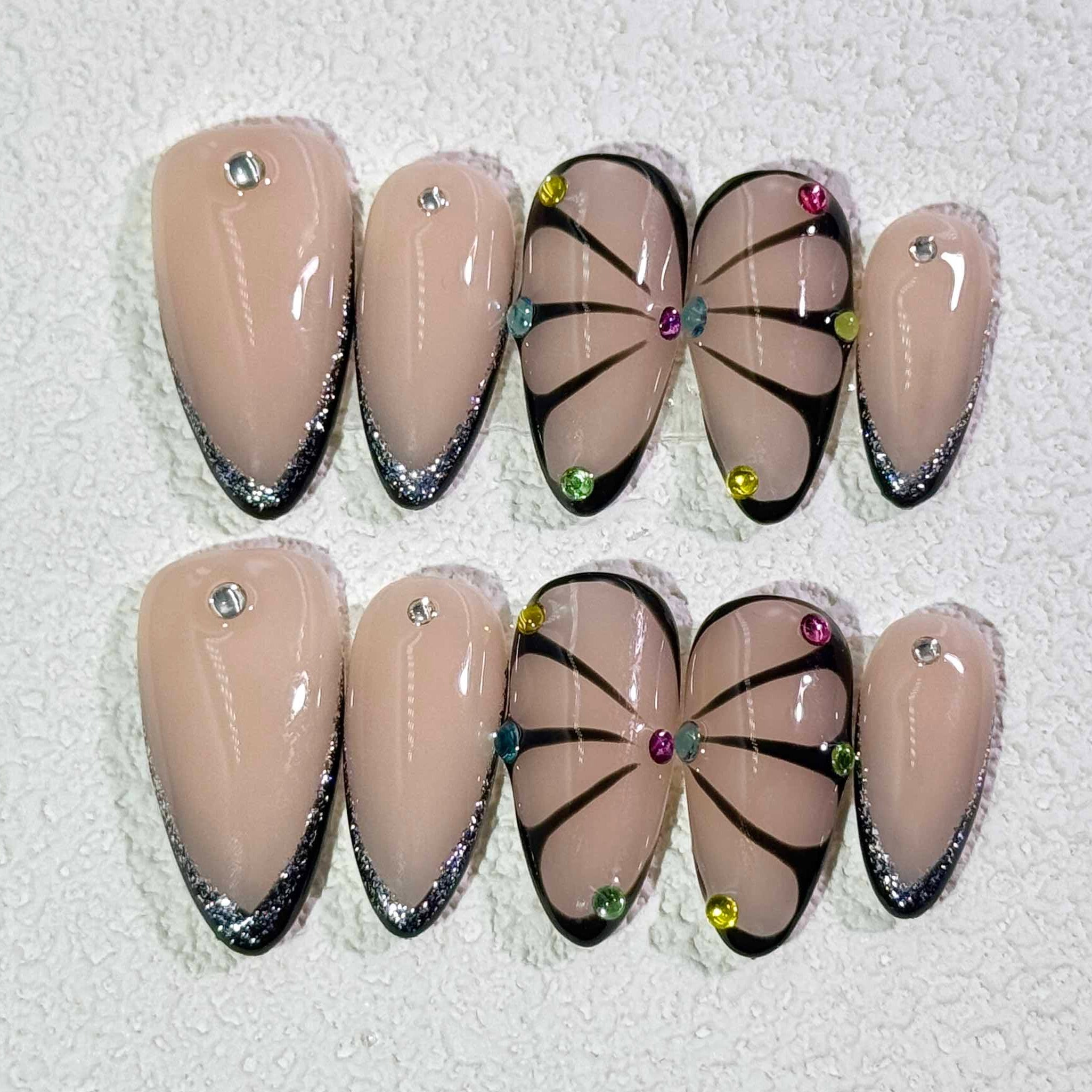 10 PCS/Set Handmade Salon-Grade Gel Press-On Nails AW1297