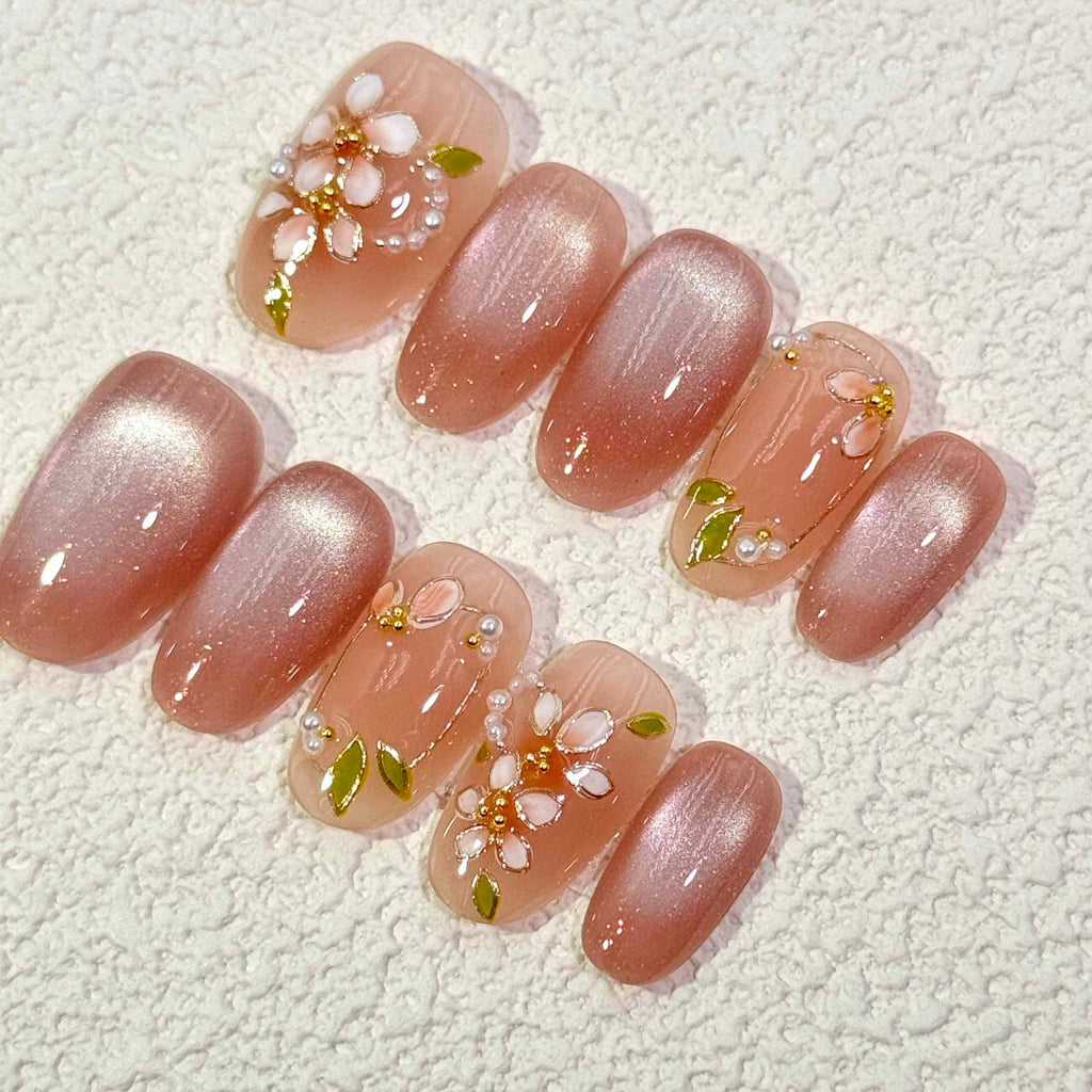10 PCS/Set Handmade Salon-Grade Gel Press-On Nails AW1305