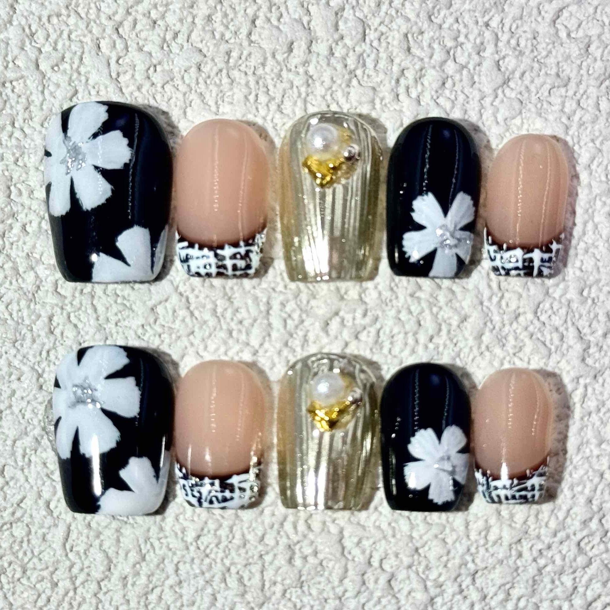10 PCS/Set Handmade Salon-Grade Gel Press-On Nails AW1314