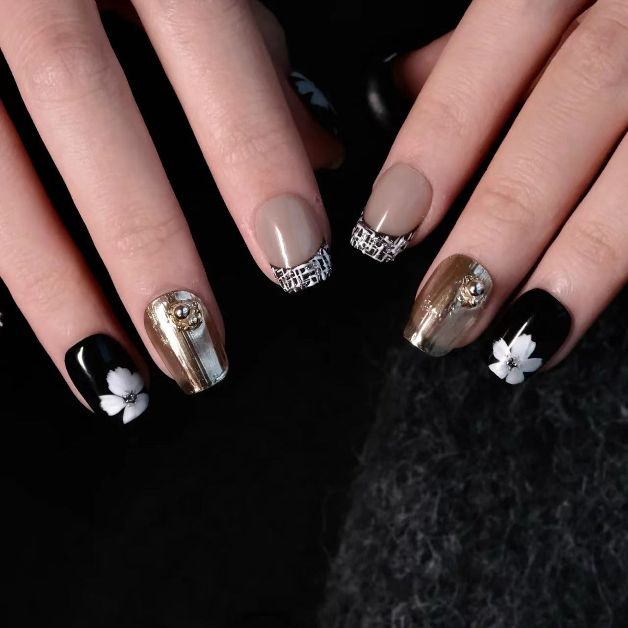 10 PCS/Set Handmade Salon-Grade Gel Press-On Nails AW1314