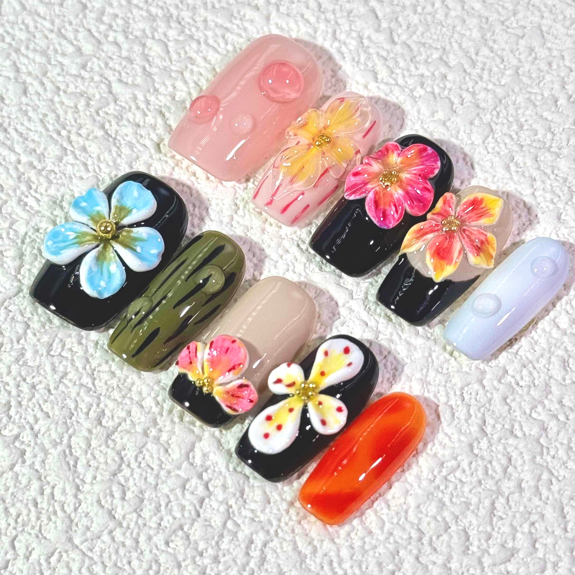 10 PCS/Set Handmade Salon-Grade Gel Press-On Nails AW1319