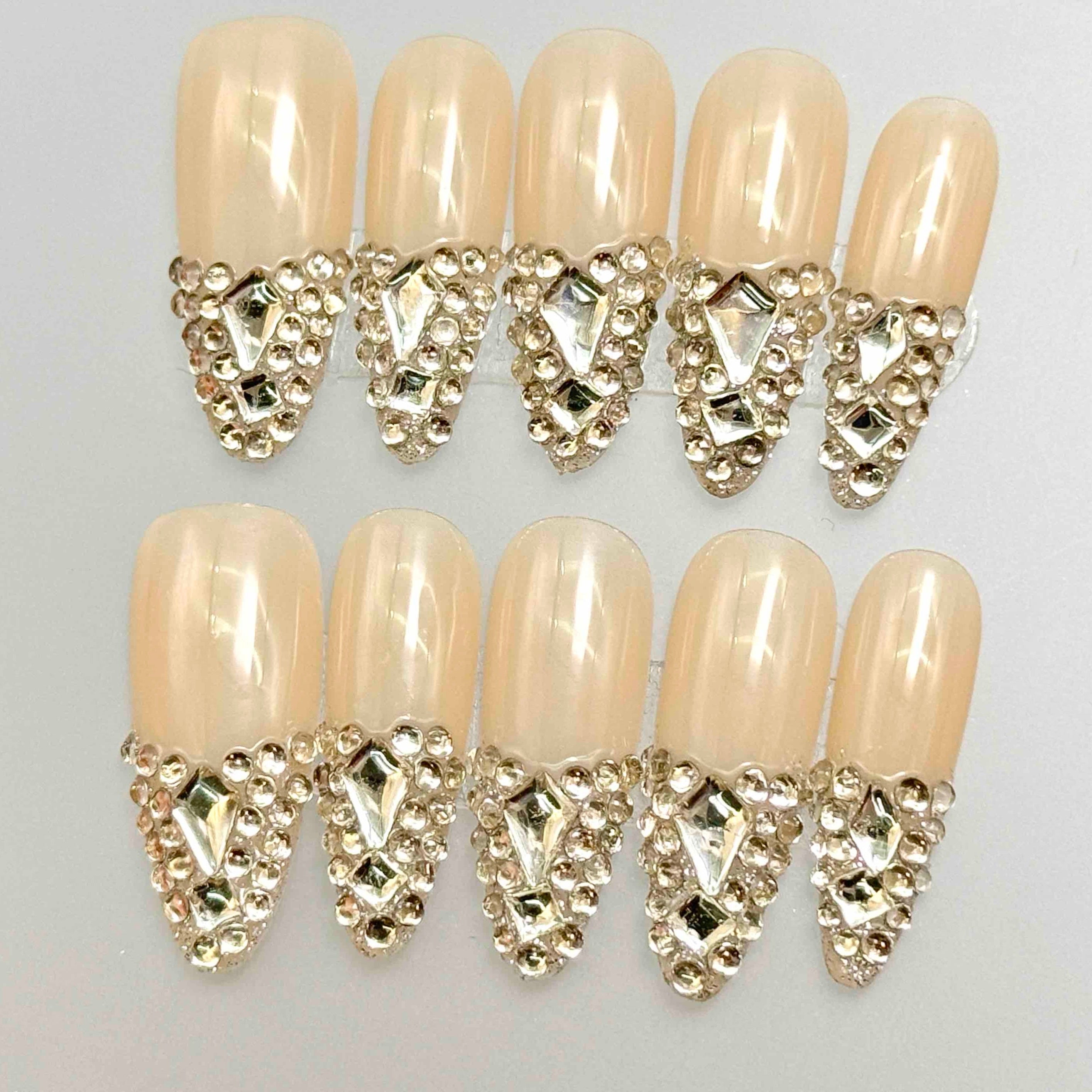 10 PCS/Set Handmade Salon-Grade Gel Press-On Nails AX1050