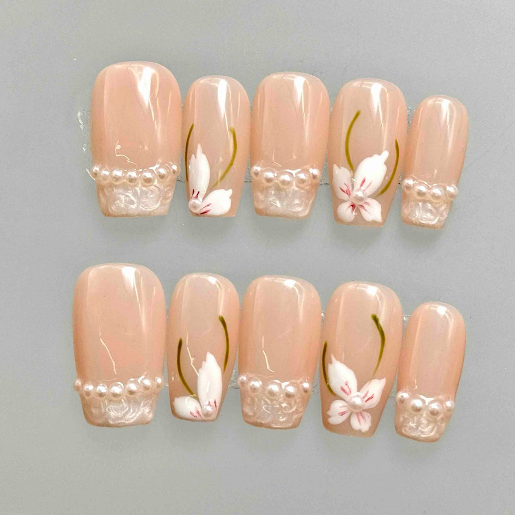 10 PCS/Set Handmade Salon-Grade Gel Press-On Nails AX1064