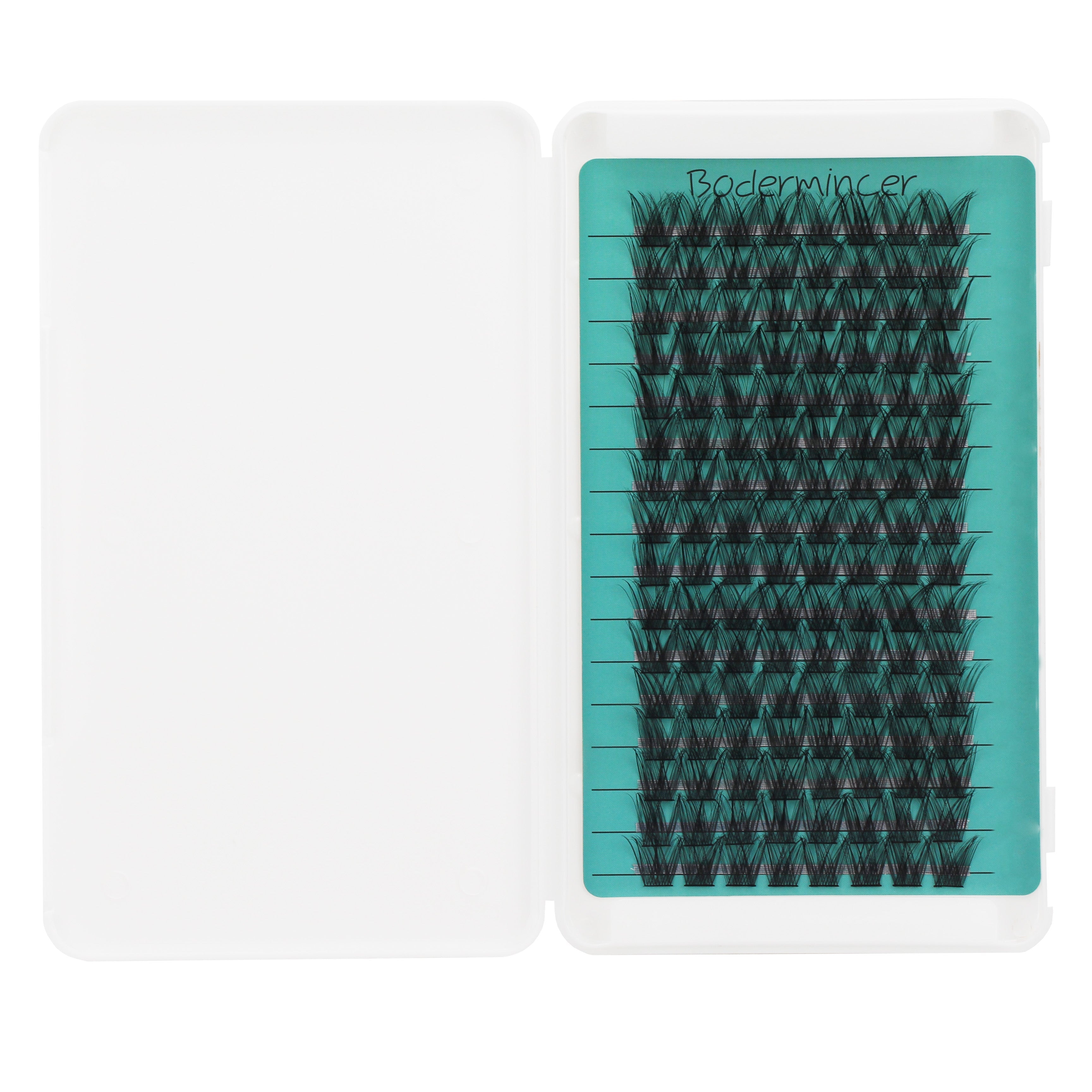 BODERMINCER M10# Color Black D Curl 16 Rows Natural Extensions Individual False Eyelashes Lash Clusters 8mm/10mm/12mm/14mm/16mm/18mm to Choose