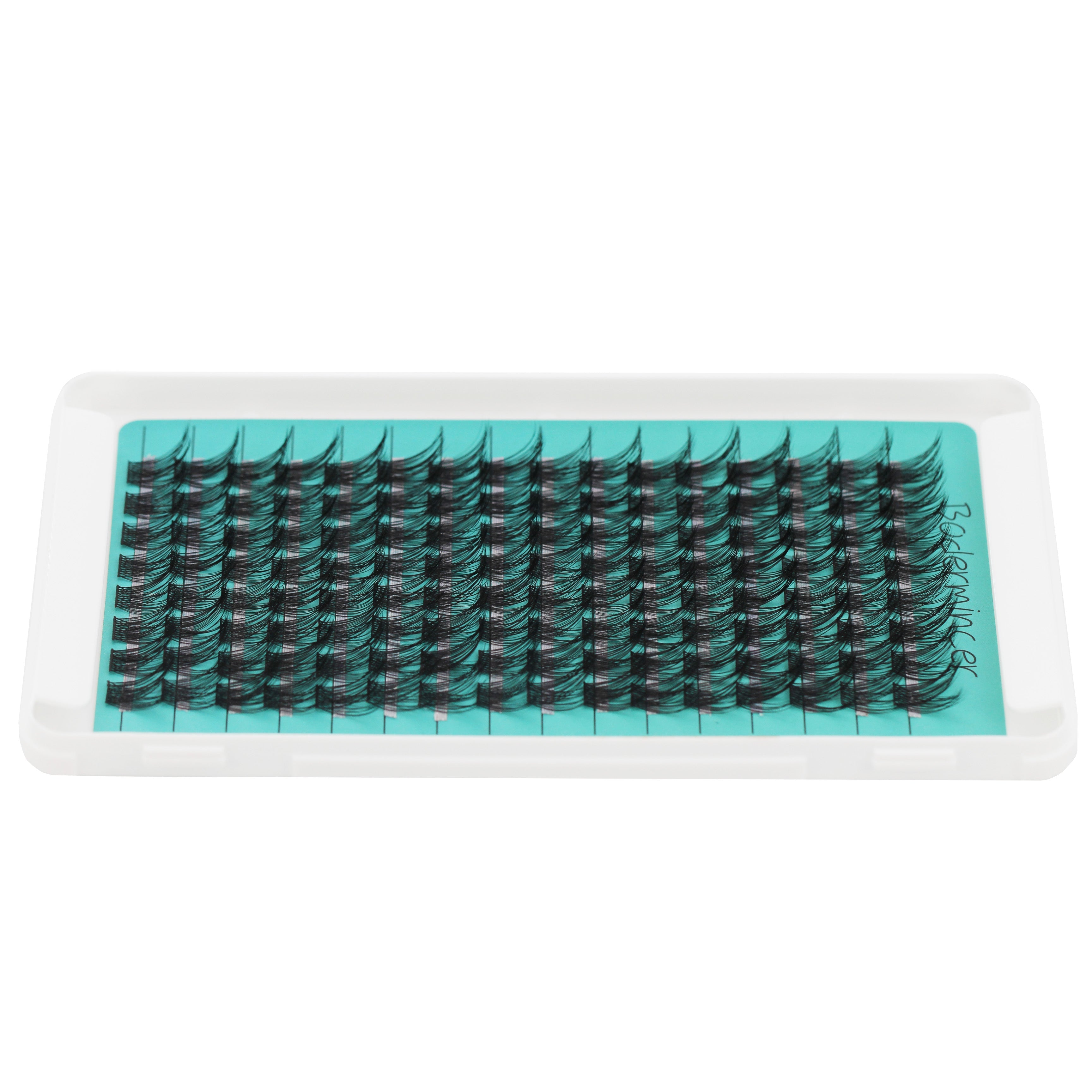 BODERMINCER M10# Color Black D Curl 16 Rows Natural Extensions Individual False Eyelashes Lash Clusters 8mm/10mm/12mm/14mm/16mm/18mm to Choose