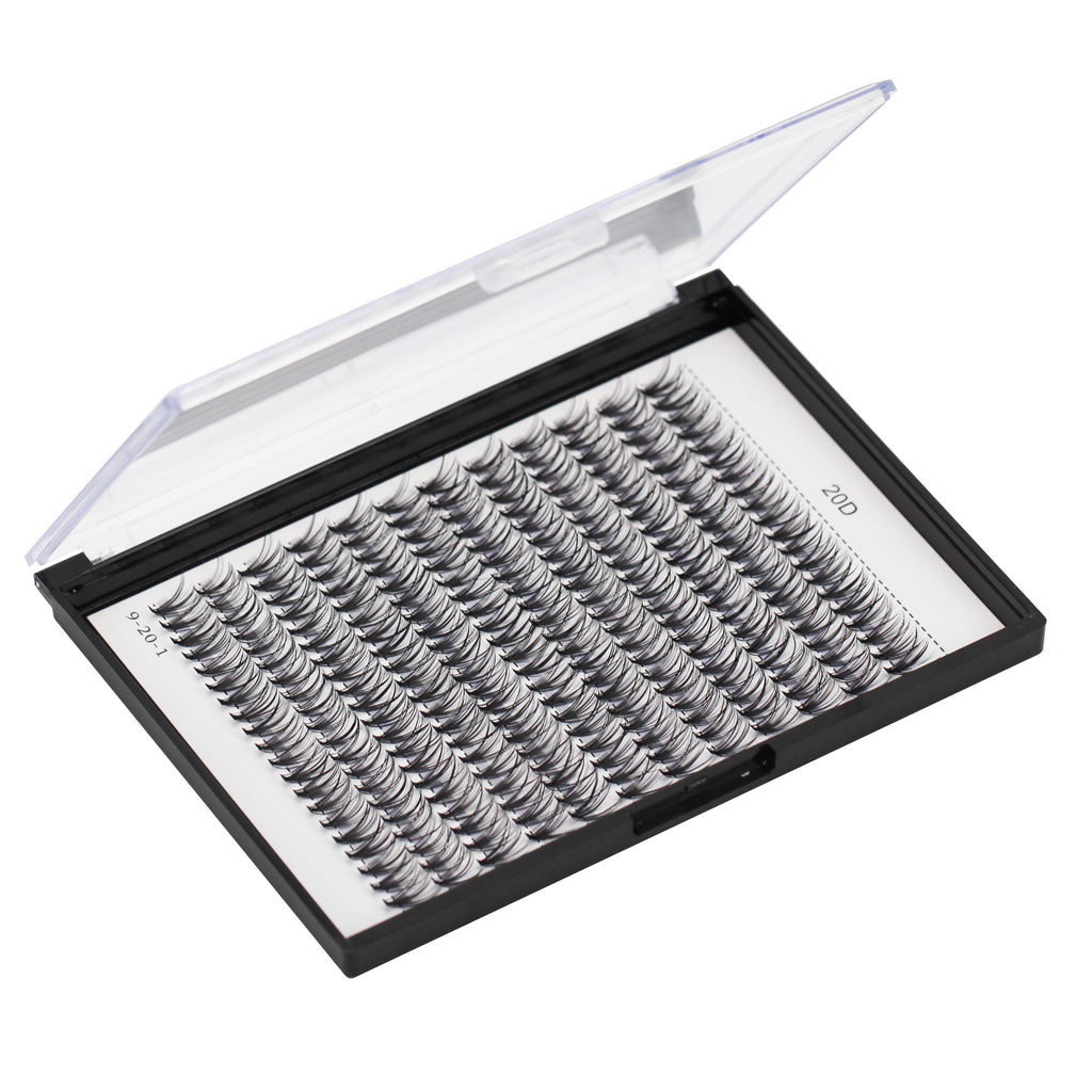Bodermincer 20D# Color Black 240pcs Per Pack C Curl/D Curl/DD Culr Natural Extensions Wispy Individual False Eyelashes Lash Clusters Lash Cluster Extensions