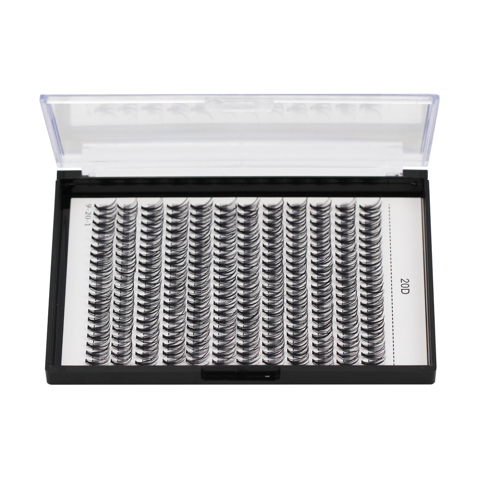 Bodermincer 20D# Color Black 240pcs Per Pack C Curl/D Curl/DD Culr Natural Extensions Wispy Individual False Eyelashes Lash Clusters Lash Cluster Extensions
