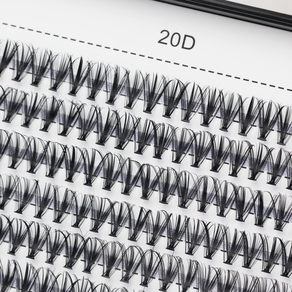 Bodermincer 20D# Color Black 240pcs Per Pack C Curl/D Curl/DD Culr Natural Extensions Wispy Individual False Eyelashes Lash Clusters Lash Cluster Extensions