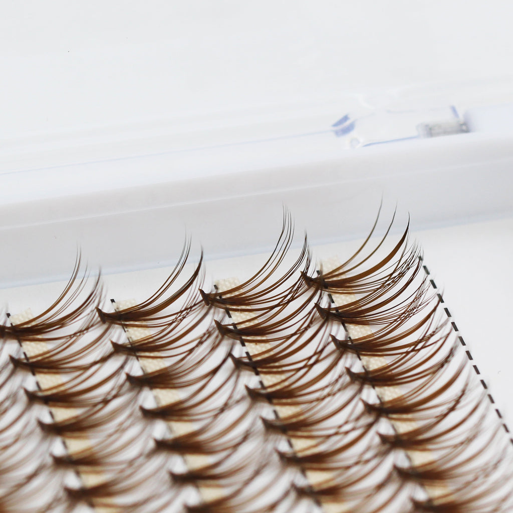 Bodermincer Brown Eyelash Extension 20D Cluster Soft Faux Mink False Eyelashes Natural Soft Natural Individual Eyelashes