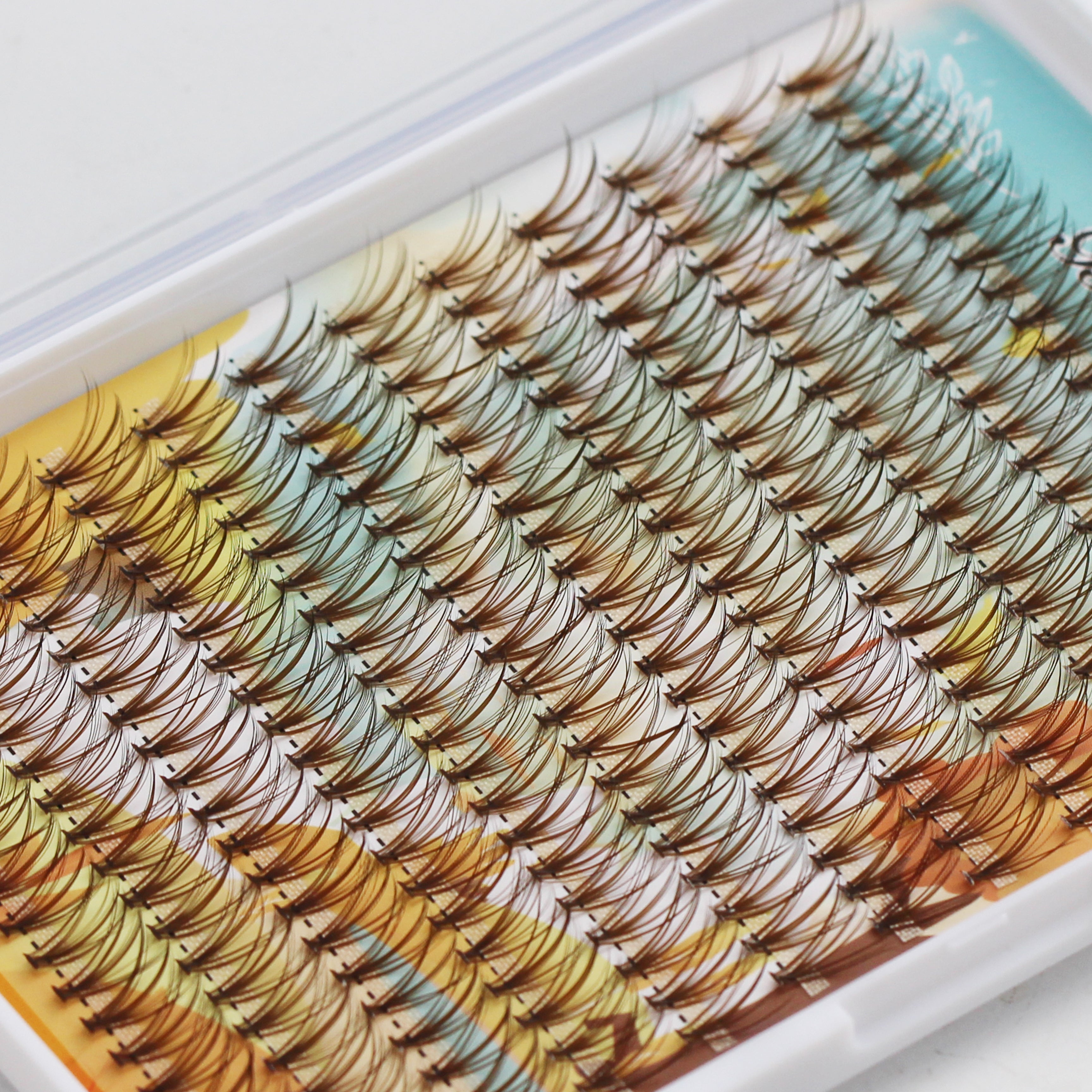 Bodermincer 10-18mm to Choose 240 clusters Brown Eyelash Extension 20D Cluster Soft Faux Mink False Eyelashes Natural Soft Natural Individual Eyelashes