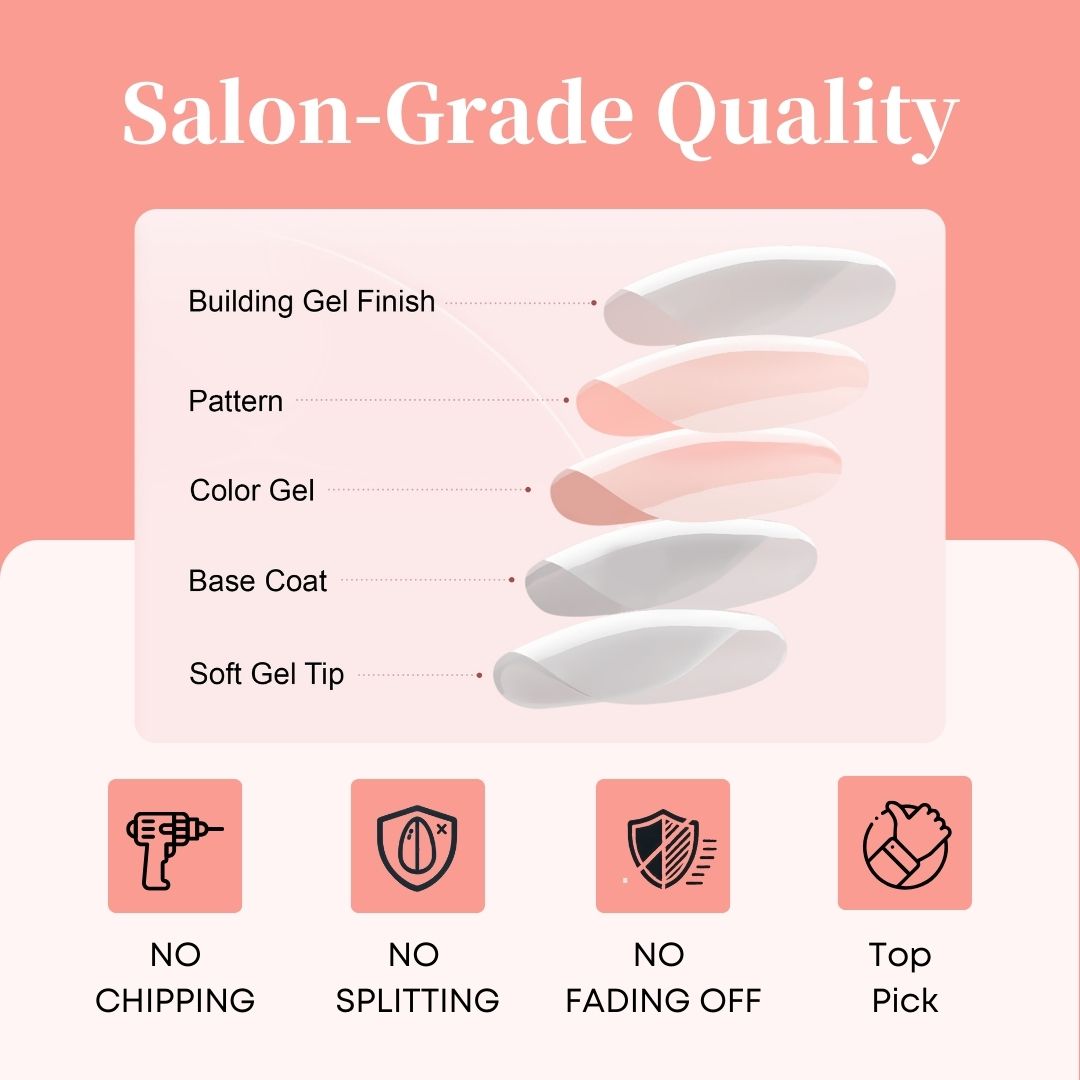 Gel Press On Nails 16 Sizes-32 Pcs Kit A444 MH-4