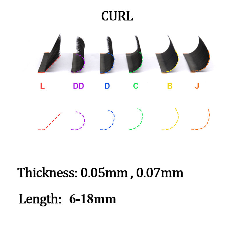 Camellia Eyelash Extensions-Various Curvatures