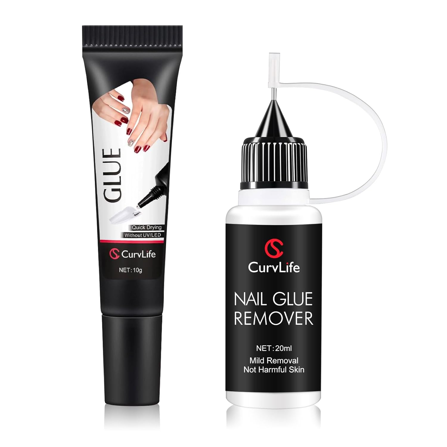 Semi-solid glue New Upgrade Super Strong Quick drying with remover kit for nails