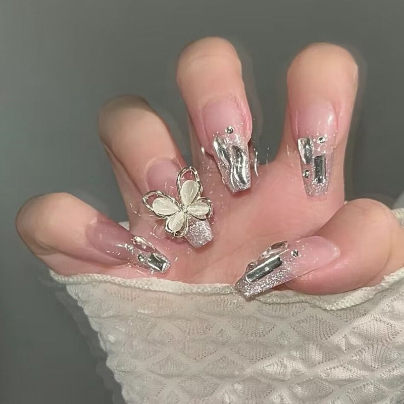 24pcs/Set Press On Nail D852