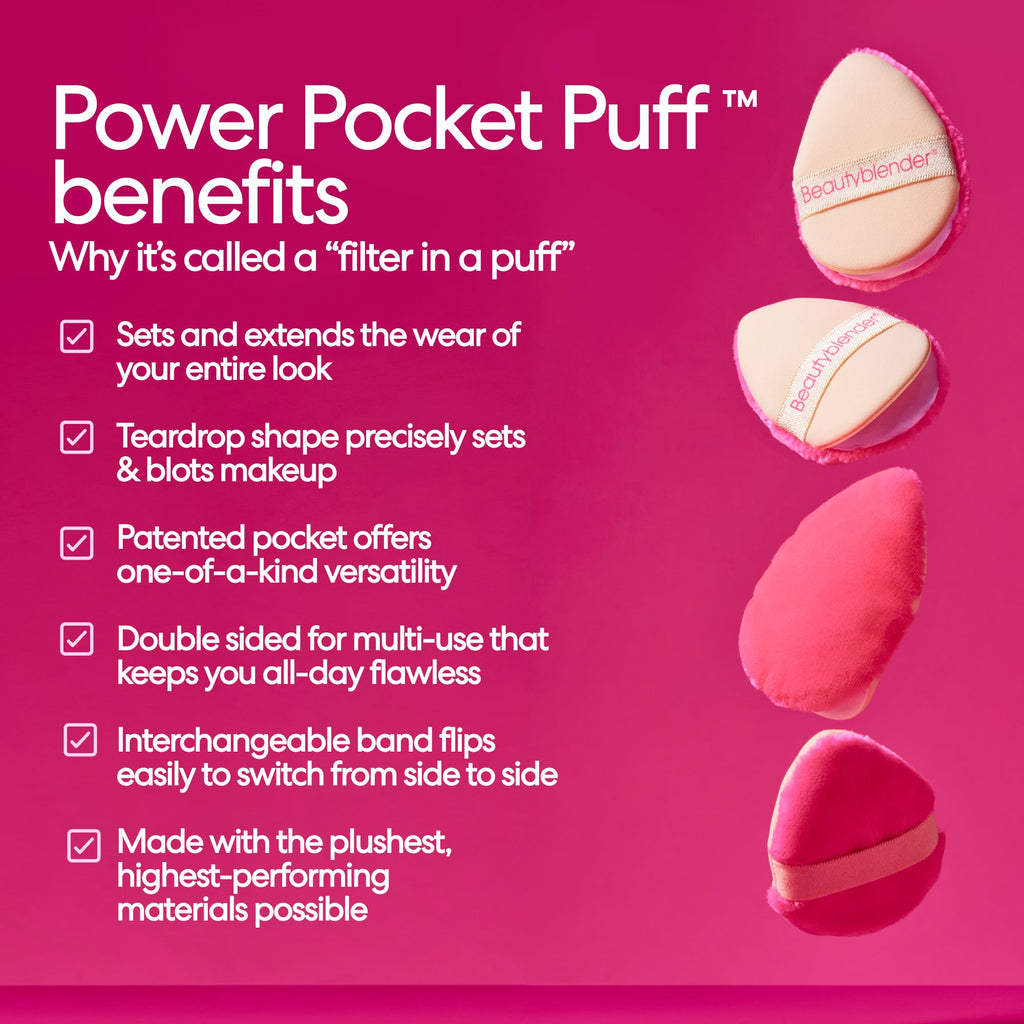 Power Pocket Puff™ Dual-Sided Powder Puff for Setting and Baking