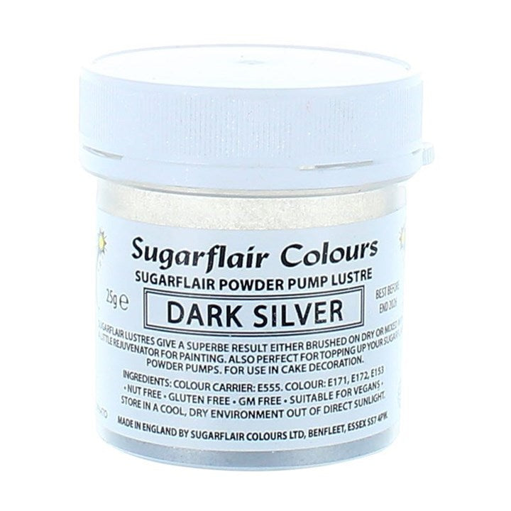 Sugarflair Powder Puff Lustre Refill - Dark Silver -25g