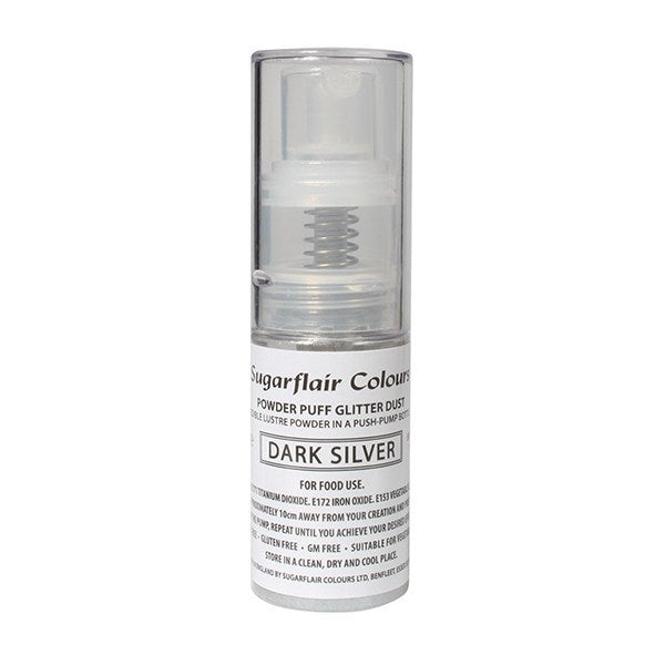 Glitter Powder Puff Spray - Dark Silver -10g