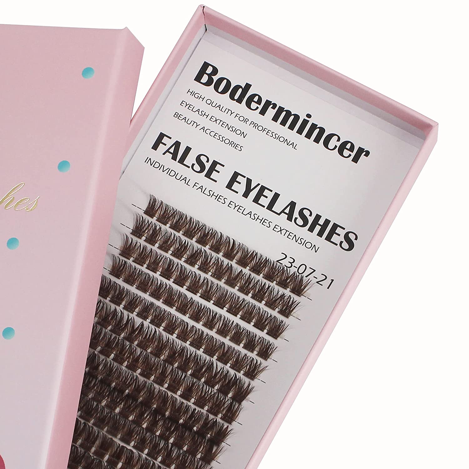 Bodermincer Large Tray 180pcs Natural C/B/D Curl Black/Brown Color 8-10-14mm Mixed/12-14-16mm Mixed/14-16-18mm Mixed/16-18-20mm Mixed Length Professional Makeup Wide Cluster Individual Cluster EyeLashes Grafting Fake False Eyelashes