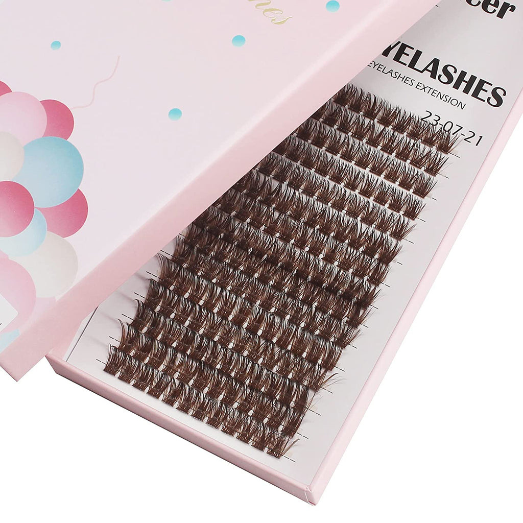 Bodermincer Large Tray 180pcs Natural C/B/D Curl Black/Brown Color 8-10-14mm Mixed/12-14-16mm Mixed/14-16-18mm Mixed/16-18-20mm Mixed Length Professional Makeup Wide Cluster Individual Cluster EyeLashes Grafting Fake False Eyelashes
