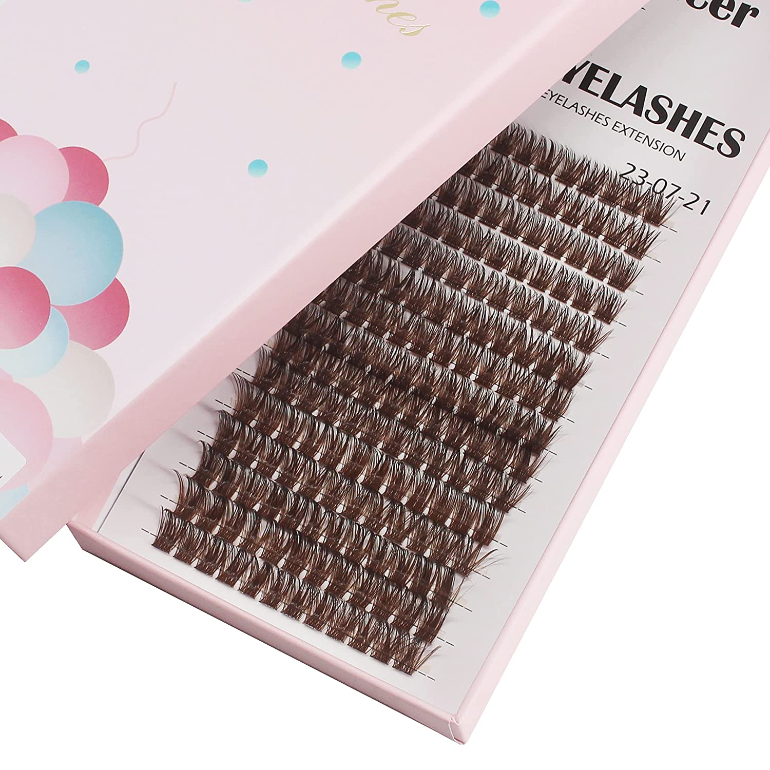 Bodermincer Large Tray 180pcs Natural C/B/D Curl Black/Brown Color 8-10-14mm Mixed/12-14-16mm Mixed/14-16-18mm Mixed/16-18-20mm Mixed Length Professional Makeup Wide Cluster Individual Cluster EyeLashes Grafting Fake False Eyelashes