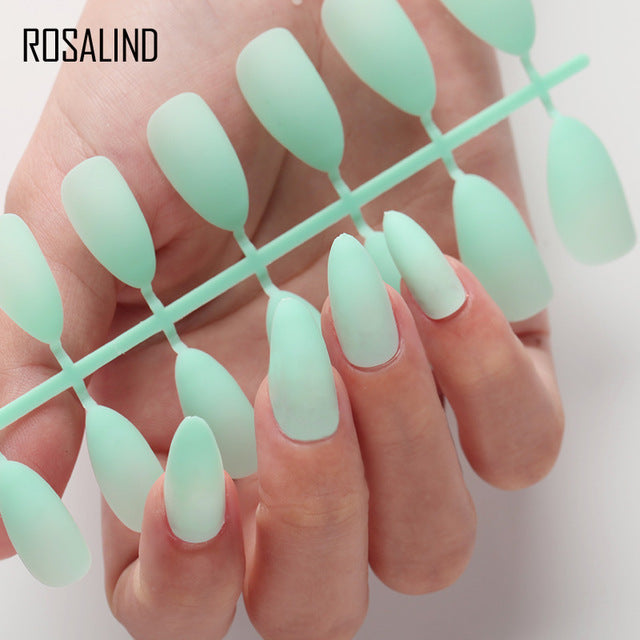 ROSALIND Nail Art Manicure 24pcs Matte Tips For False Nails Fake Nails Forms For Extension Manicure Art for False Nails
