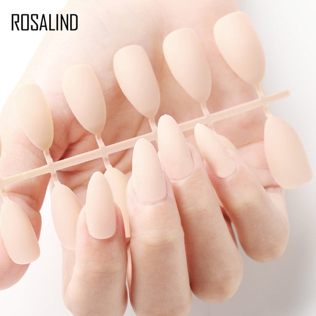 ROSALIND Nail Art Manicure 24pcs Matte Tips For False Nails Fake Nails Forms For Extension Manicure Art for False Nails