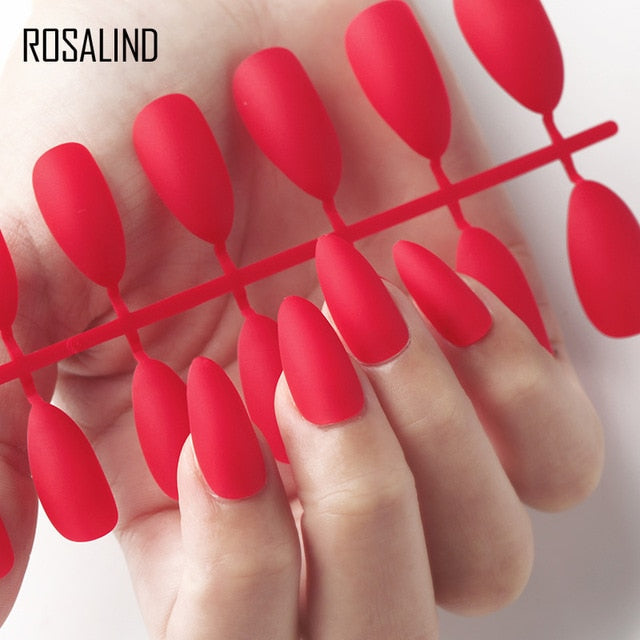ROSALIND Nail Art Manicure 24pcs Matte Tips For False Nails Fake Nails Forms For Extension Manicure Art for False Nails