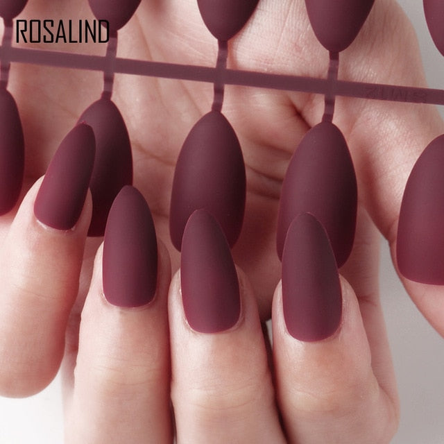 ROSALIND Nail Art Manicure 24pcs Matte Tips For False Nails Fake Nails Forms For Extension Manicure Art for False Nails